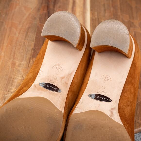 Sarah Flint Cognac Suede perfect round toe pump 70 size 41 - Picture 8 of 8